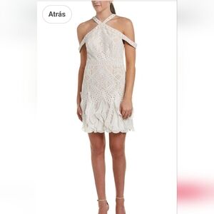 BCBGMaxAzria Off-Shoulder White Mini Dress